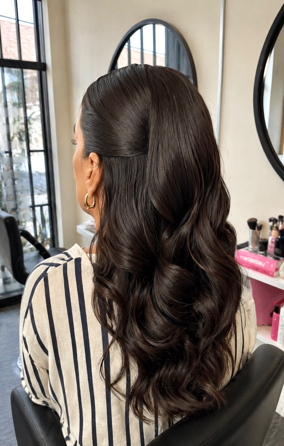 Semirecogido con ondas suaves